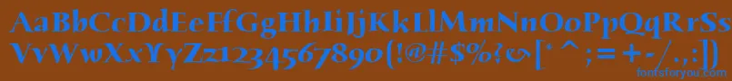 フォントHumanaSerifItcBold – 茶色の背景に青い文字