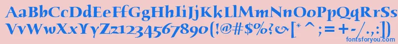 フォントHumanaSerifItcBold – ピンクの背景に青い文字