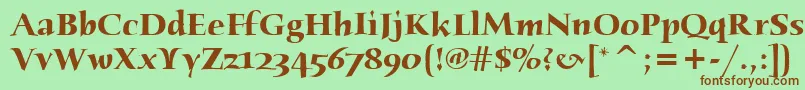 HumanaSerifItcBold Font – Brown Fonts on Green Background