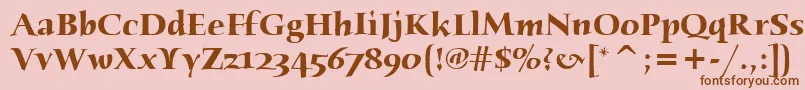 HumanaSerifItcBold Font – Brown Fonts on Pink Background