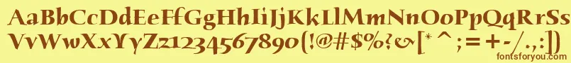 HumanaSerifItcBold Font – Brown Fonts on Yellow Background