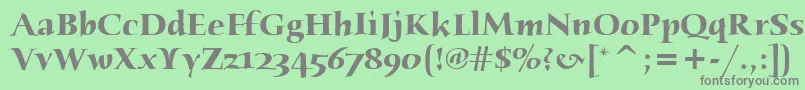 HumanaSerifItcBold Font – Gray Fonts on Green Background