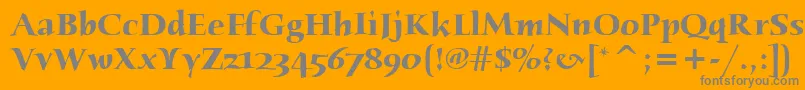フォントHumanaSerifItcBold – オレンジの背景に灰色の文字