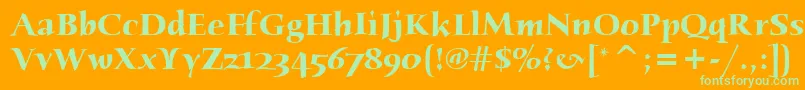 HumanaSerifItcBold Font – Green Fonts on Orange Background