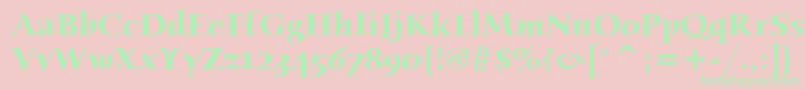 HumanaSerifItcBold Font – Green Fonts on Pink Background