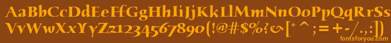 HumanaSerifItcBold Font – Orange Fonts on Brown Background