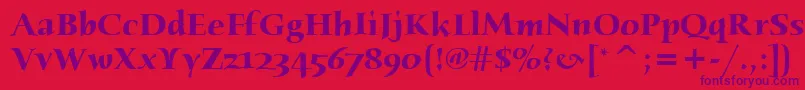Шрифт HumanaSerifItcBold – фиолетовые шрифты на красном фоне