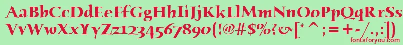 HumanaSerifItcBold Font – Red Fonts on Green Background