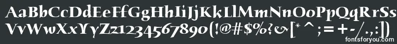 フォントHumanaSerifItcBold – 黒い背景に白い文字