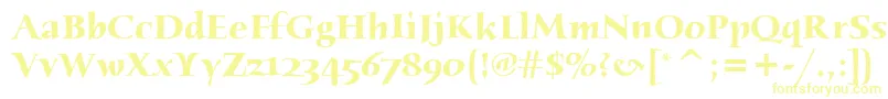 HumanaSerifItcBold Font – Yellow Fonts on White Background