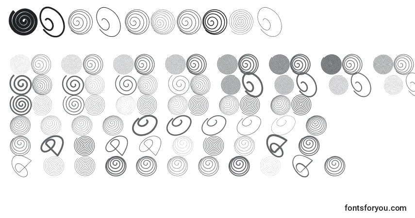 Шрифт Spiralicus – алфавит, цифры, специальные символы