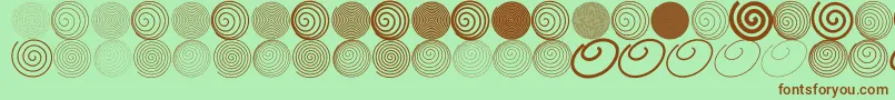 Spiralicus Font – Brown Fonts on Green Background