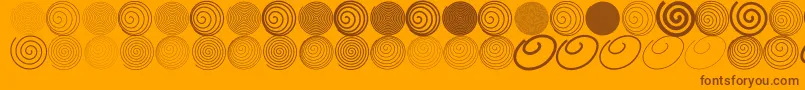 Spiralicus Font – Brown Fonts on Orange Background