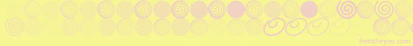 Spiralicus Font – Pink Fonts on Yellow Background