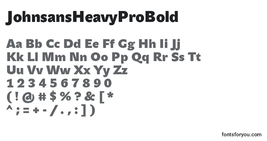 Шрифт JohnsansHeavyProBold – алфавит, цифры, специальные символы
