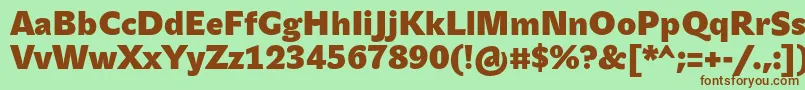 JohnsansHeavyProBold Font – Brown Fonts on Green Background