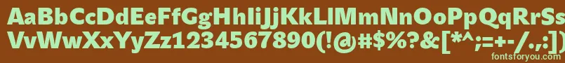 JohnsansHeavyProBold Font – Green Fonts on Brown Background