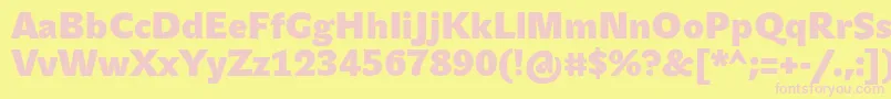 JohnsansHeavyProBold Font – Pink Fonts on Yellow Background