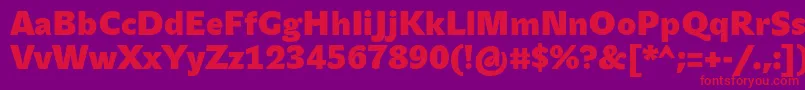 JohnsansHeavyProBold Font – Red Fonts on Purple Background