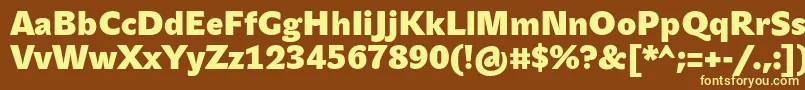 JohnsansHeavyProBold Font – Yellow Fonts on Brown Background