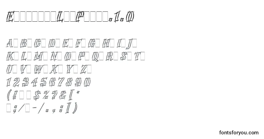 A fonte EmphasisLetPlain.1.0 – alfabeto, números, caracteres especiais
