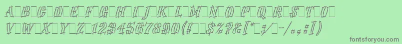 フォントEmphasisLetPlain.1.0 – 緑の背景に灰色の文字