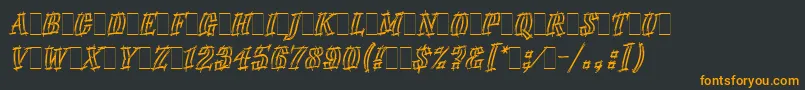 フォントEmphasisLetPlain.1.0 – 黒い背景にオレンジの文字