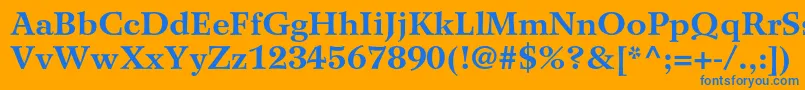 フォントWilkeltstdBold – オレンジの背景に青い文字