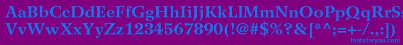 フォントWilkeltstdBold – 紫色の背景に青い文字