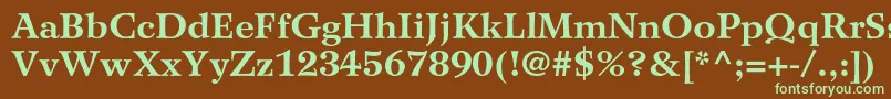 Шрифт WilkeltstdBold – зелёные шрифты на коричневом фоне