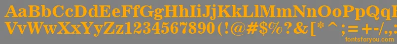 フォントNews701BoldBt – オレンジの文字は灰色の背景にあります。