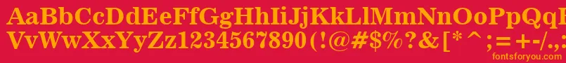 News701BoldBt Font – Orange Fonts on Red Background