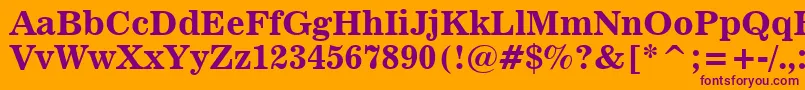 News701BoldBt Font – Purple Fonts on Orange Background