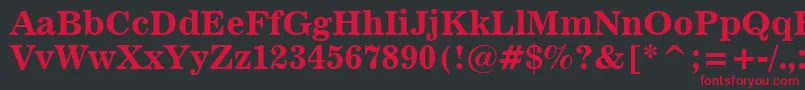 フォントNews701BoldBt – 黒い背景に赤い文字