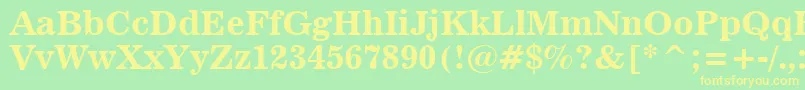 News701BoldBt Font – Yellow Fonts on Green Background