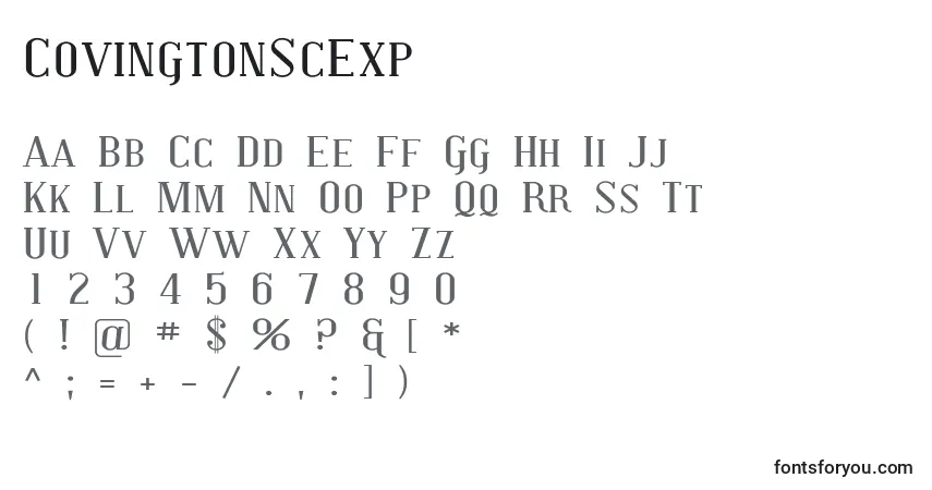 CovingtonScExp-fontti – aakkoset, numerot, erikoismerkit