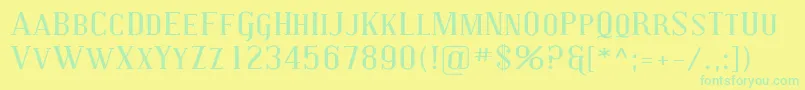 CovingtonScExp Font – Green Fonts on Yellow Background