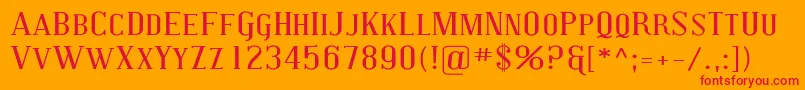 CovingtonScExp Font – Red Fonts on Orange Background