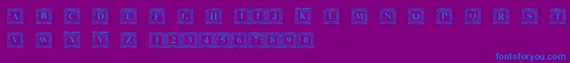 DsInitNormal-fontti – siniset fontit violetilla taustalla