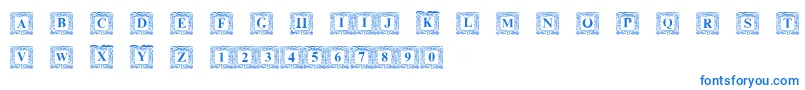 DsInitNormal-fontti – siniset fontit valkoisella taustalla