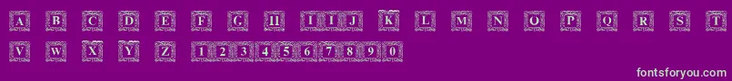 DsInitNormal-fontti – vihreät fontit violetilla taustalla