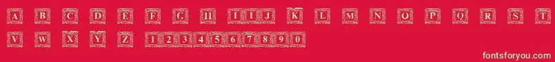 DsInitNormal-Schriftart – Grüne Schriften auf rotem Hintergrund