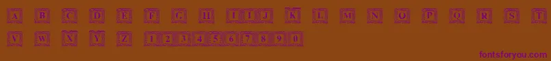 DsInitNormal-fontti – violetit fontit ruskealla taustalla