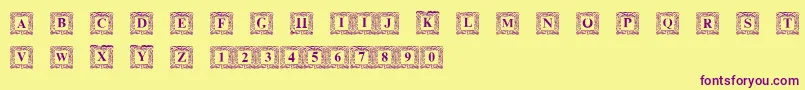 DsInitNormal Font – Purple Fonts on Yellow Background
