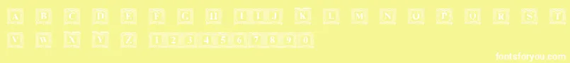 Шрифт DsInitNormal – белые шрифты на жёлтом фоне