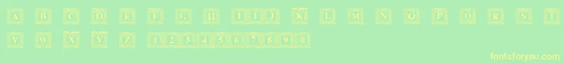 DsInitNormal Font – Yellow Fonts on Green Background