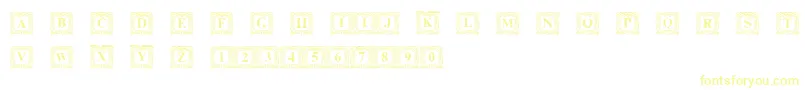 DsInitNormal Font – Yellow Fonts on White Background