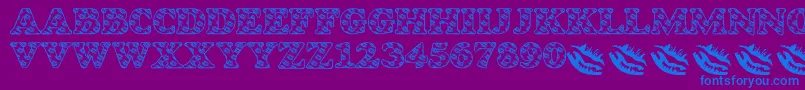 LmsIWantToKissYouAllOver Font – Blue Fonts on Purple Background