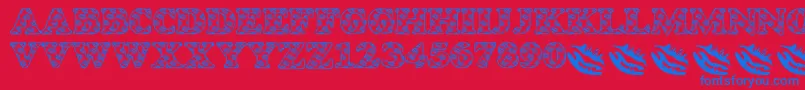 LmsIWantToKissYouAllOver Font – Blue Fonts on Red Background