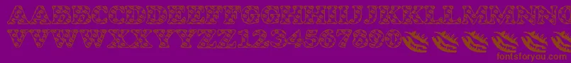 LmsIWantToKissYouAllOver Font – Brown Fonts on Purple Background